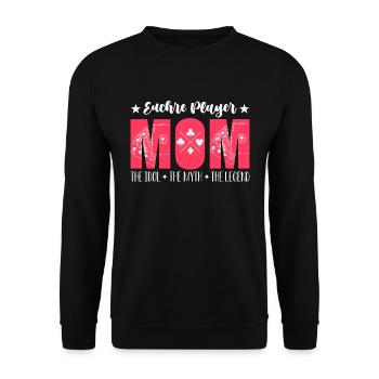 Euchre Joueur Maman L’Idole L’Euchre Game Lover - Sweat-shirt Unisexe - noir - Devant - Alina (178cm) & Michal (187cm)