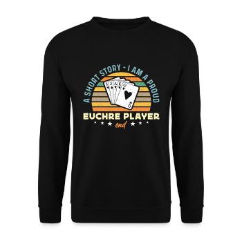 Euchre Player Une petite histoire Je suis un Euchre Lover - Sweat-shirt Unisexe - noir - Devant - Alina (178cm) & Michal (187cm)
