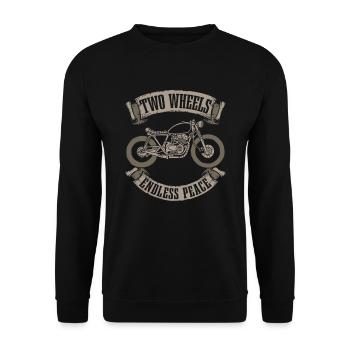 Motorrad Biker Motorbike Motorcycle Therapy - Unisex Pullover - Schwarz - Vorne - Alina (178cm) & Michal (187cm)