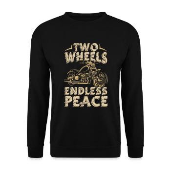 Motorrad Biker Motorbike Motorcycle Therapy - Unisex Pullover - Schwarz - Vorne - Alina (178cm) & Michal (187cm)