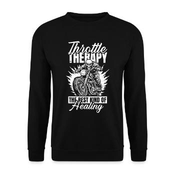 Motorrad Biker Motorbike Motorcycle Therapy - Unisex Sweatshirt - black - Front - Alina (178cm) & Michal (187cm)
