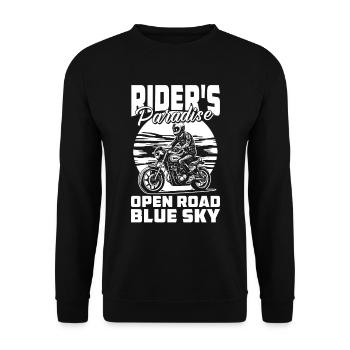 Motorrad Biker Motorbike - Unisex Pullover - Schwarz - Vorne - Alina (178cm) & Michal (187cm)