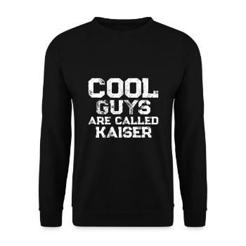 Cool guys are called Kaiser - Unisex Pullover - Schwarz - Vorne - Alina (178cm) & Michal (187cm)