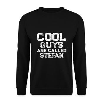 Cool guys are called Stefan - Unisex Sweatshirt - black - Front - Alina (178cm) & Michal (187cm)