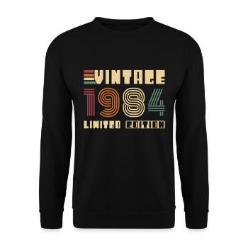 Vinatge 1984 Cadeau d’anniversaire - Sweat-shirt Unisexe - noir - Devant - Alina (178cm) & Michal (187cm)