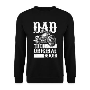 Motorrad Biker Motorbike Motorcycle Dad - Unisex Pullover - Schwarz - Vorne - Alina (178cm) & Michal (187cm)