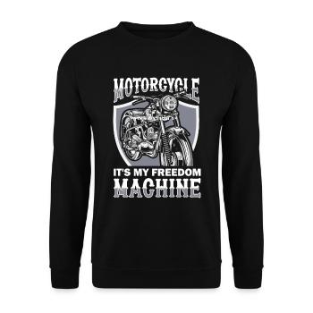 Motorrad Biker Motorbike Motorcycle Dad - Unisex Pullover - Schwarz - Vorne - Alina (178cm) & Michal (187cm)