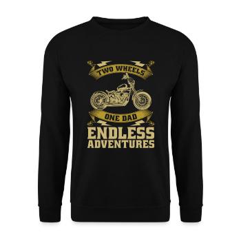 Motorrad Biker Motorbike Motorcycle Dad - Unisex Pullover - Schwarz - Vorne - Alina (178cm) & Michal (187cm)