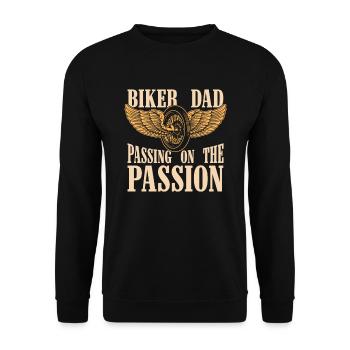Motorrad Biker Motorbike Motorcycle Dad - Unisex Sweatshirt - black - Front - Alina (178cm) & Michal (187cm)