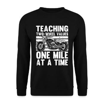 Motorrad Biker Motorbike Motorcycle Dad - Unisex Pullover - Schwarz - Vorne - Alina (178cm) & Michal (187cm)