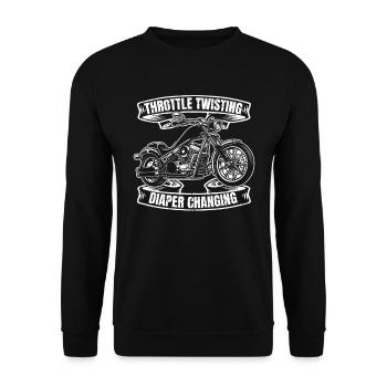 Motorrad Biker Motorbike Motorcycle Dad - Unisex Pullover - Schwarz - Vorne - Alina (178cm) & Michal (187cm)