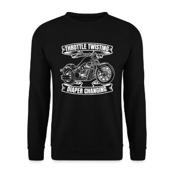 Motorrad Biker Motorbike Motorcycle Dad - Unisex Pullover - Schwarz - Vorne - Alina (178cm) & Michal (187cm)