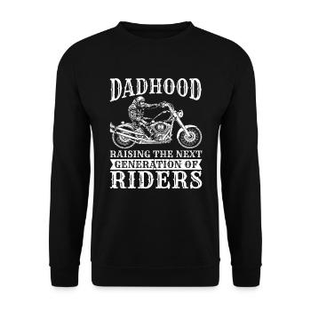 Motorrad Biker Motorbike Motorcycle Dad - Unisex Pullover - Schwarz - Vorne - Alina (178cm) & Michal (187cm)