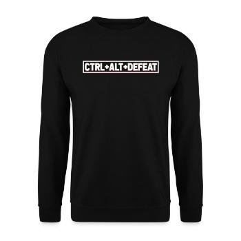 Gamer Gaming Tastatürkürzel Ctrl Alt Defeat - Unisex Pullover - Schwarz - Vorne - Alina (178cm) & Michal (187cm)