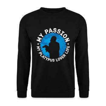 Amoureux de l’ornithorynque Ma passion Mon ornithorynque amoureux des animaux - Sweat-shirt Unisexe - noir - Devant - Alina (178cm) & Michal (187cm)