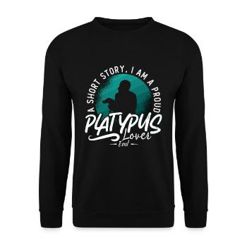Amoureux de l’ornithorynque Une histoire courte Je suis un fier zoologie - Sweat-shirt Unisexe - noir - Devant - Alina (178cm) & Michal (187cm)