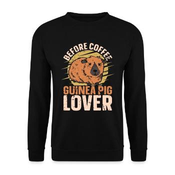 Guinea Pig Lover Coffee Loves Hamster Coffee Lover - Unisex Pullover - Schwarz - Vorne - Alina (178cm) & Michal (187cm)