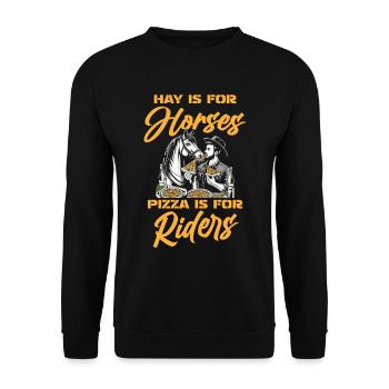 Pizza équestre pour chevaux - Sweat-shirt Unisexe - noir - Devant - Alina (178cm) & Michal (187cm)