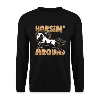 Sports équestres équestres à cheval - Sweat-shirt Unisexe - noir - Devant - Alina (178cm) & Michal (187cm)