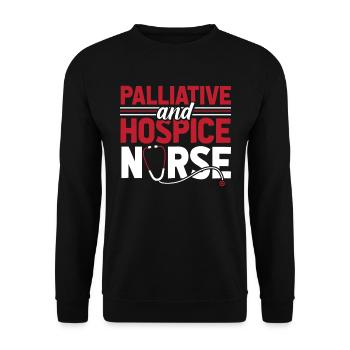 Krankenschwester Infirmière en soins palliatifs et en soins palliatifs - Sweat-shirt Unisexe - noir - Devant - Alina (178cm) & Michal (187cm)