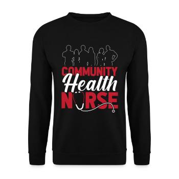 Krankenschwester Menschen Community Health Nurse - Unisex Pullover - Schwarz - Vorne - Alina (178cm) & Michal (187cm)