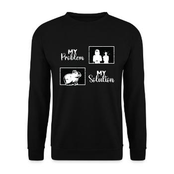 Capybara Amoureux Mon Problème Mon Pictogramme Maman Papa - Sweat-shirt Unisexe - noir - Devant - Alina (178cm) & Michal (187cm)