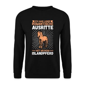 Icelandic Horse Icelandic Pony Isi Gift - Unisex Sweatshirt - black - Front - Alina (178cm) & Michal (187cm)