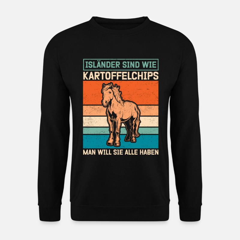 Islandpferd Isländer Isi Islandpony Geschenk - Unisex Pullover - Schwarz