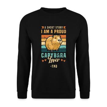 Capybara Lover A Short Story I Am A Capybara Owner - Unisex Pullover - Schwarz - Vorne - Alina (178cm) & Michal (187cm)