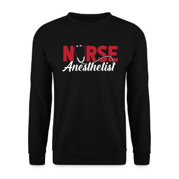 Krankenschwester Nurse Anesthetist - Unisex Sweatshirt - black - Front - Alina (178cm) & Michal (187cm)