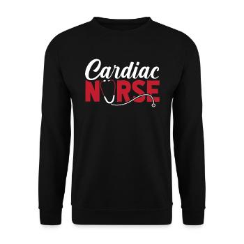 Nurse ECG Cardiac Nurse - Unisex Sweatshirt - black - Front - Alina (178cm) & Michal (187cm)