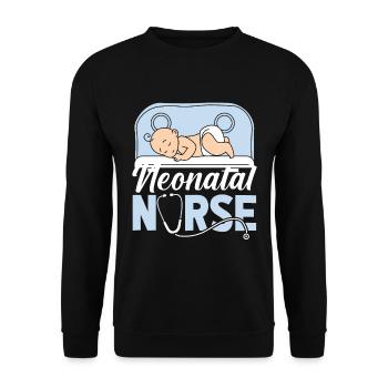Krankenschwester Baby Neonatal Nurse - Unisex Sweatshirt - black - Front - Alina (178cm) & Michal (187cm)