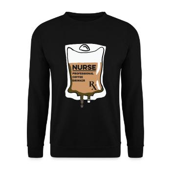 Krankenschwester Kaffee - Unisex Pullover - Schwarz - Vorne - Alina (178cm) & Michal (187cm)