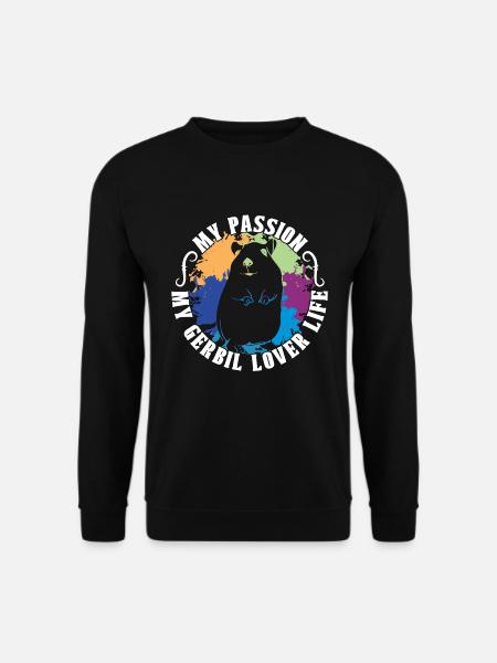 Gerbil Lover My Passion My Gerbil Lover Hamster - Unisex Pullover - Schwarz