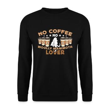 Mammouth laineux Pas de café Pas d’éléphant amateur de café - Sweat-shirt Unisexe - noir - Devant - Alina (178cm) & Michal (187cm)