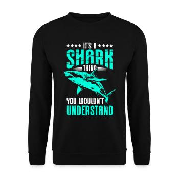 Sharks, Sharks, Great White Shark, Shark Gift - Unisex Sweatshirt - black - Front - Alina (178cm) & Michal (187cm)