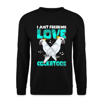 Cockatoo Parrots Cockatoo Cockatoos Gift - Unisex Sweatshirt - black - Front - Alina (178cm) & Michal (187cm)