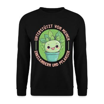 Powered by Grandchildren And Plants Design - Unisex Sweatshirt - black - Front - Alina (178cm) & Michal (187cm)