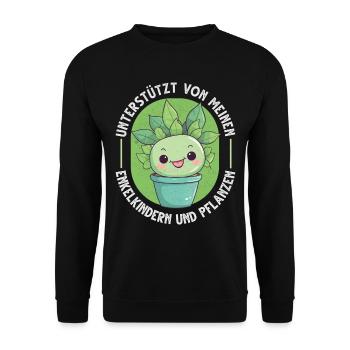 Powered by Grandchildren And Plants Design - Unisex Sweatshirt - black - Front - Alina (178cm) & Michal (187cm)