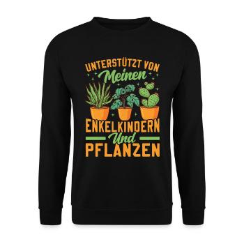 Powered by Grandchildren And Plants Design - Unisex Sweatshirt - black - Front - Alina (178cm) & Michal (187cm)