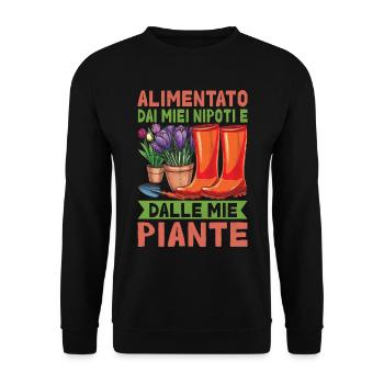 Powered by Grandchildren And Plants Design - Unisex Sweatshirt - black - Front - Alina (178cm) & Michal (187cm)