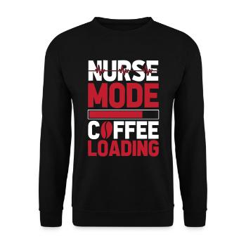 Krankenschwester Kaffee Koffein - Unisex Pullover - Schwarz - Vorne - Alina (178cm) & Michal (187cm)