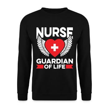 Krankenschwester Engel Spirituell - Unisex Pullover - Schwarz - Vorne - Alina (178cm) & Michal (187cm)