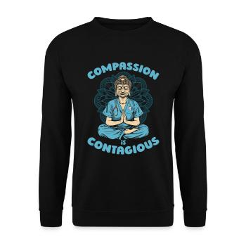 Krankenschwester - Unisex Pullover - Schwarz - Vorne - Alina (178cm) & Michal (187cm)