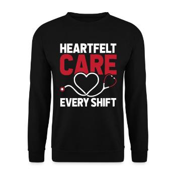 Nurse Heart - Unisex Sweatshirt - black - Front - Alina (178cm) & Michal (187cm)