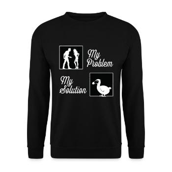 Dodo Bird Lover Mon problème Mon Pictogramme Maman Papa - Sweat-shirt Unisexe - noir - Devant - Alina (178cm) & Michal (187cm)
