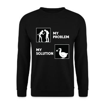 Dodo Bird Lover Mon Problème Mon Pictogramme Papa Maman - Sweat-shirt Unisexe - noir - Devant - Alina (178cm) & Michal (187cm)