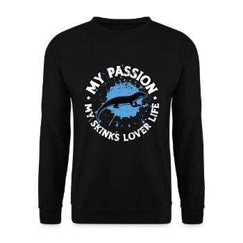 Amoureux des scinques Ma passion Mes scinques Herpétologiste - Sweat-shirt Unisexe - noir - Devant - Alina (178cm) & Michal (187cm)
