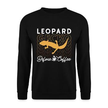 Léopard Gecko Amateur Avant Reptiles Amateur de café - Sweat-shirt Unisexe - noir - Devant - Alina (178cm) & Michal (187cm)