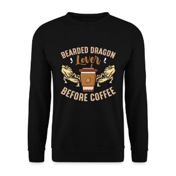 Bearded Dragon Lover Before Lizard Coffee Lover - Unisex Sweatshirt - black - Front - Alina (178cm) & Michal (187cm)